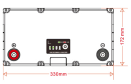 Landport Lithium Accu 12.8V 100 Ah 1280Wh met Bluetooth LFP V12-100BT / 330x173x212mm