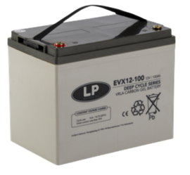 Deep Cycle AGM-GEL-CARBON Accu EVX12100 / EVX12-100 12V 100Ah / 260x168x211/214mm