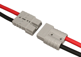 Anderson SB50 connector grijs met contacten voor AWG12-10 ~6mm²