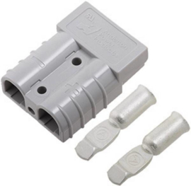 Anderson SB50 connector grijs met contacten voor AWG12-10 ~6mm²