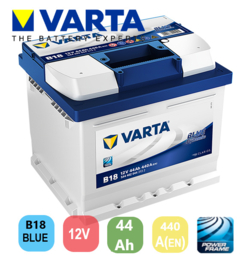 Varta Auto Accu Blue Dynamic B18 12V 44Ah 440CCA +R / 544 402 044 / 207x175x175
