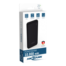 Ansmann Powerbank BP212 met 10.000 mAh capaciteit, indicator, dubbele USB-uitgang, Micro USB oplaadpoort