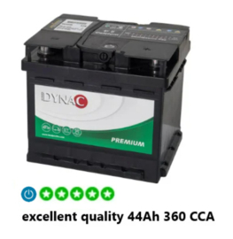 Dynac Auto Accu 12V 44Ah 360CCA +R type 54459L / 207x175x175