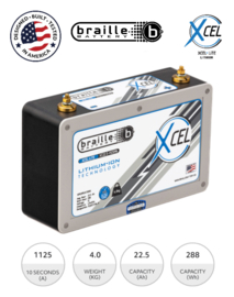 Braille XC22.5-1125M6 Superieure Motorsport Lithium Accu 12,8V 22,5h 288Wh ﻿+R LiFePO4 258x80x156mm