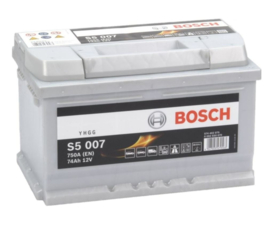 Bosch Auto Accu S5 007 / S5007 12V 74Ah 750CCA +R DIN 57412L / 276x175x175