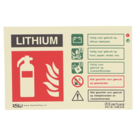 Instructiebord brandblusser lithium *nalichtend*