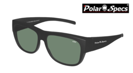 Polar Specs® Overzet Zonnebril PS5096 – Mat Black – Polarized Green – Large – Unisex