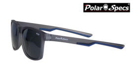 Polar Specs® Polariserende Zonnebril Wayfarer Sport PS9016 – Mat Grijs/Blauw – Polariserend Zwart – Medium/Large