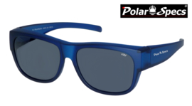 Polar Specs® Overzet Zonnebril PS5096 – Mat Navy Blue Satin  – Polarized Black – Large – Unisex