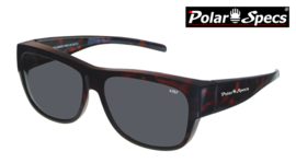 Polar Specs® Overzet Zonnebril PS5096 – Tortoise Brown – Polarized Black – Large – Unisex