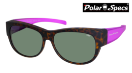 Polar Specs® Overzet Zonnebril PS5097 – Mat Havana/Pink – Polarized Green – Medium – Women