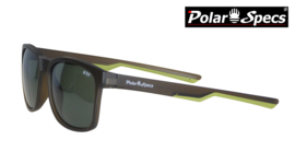 Polar Specs® Polariserende Zonnebril Wayfarer Sport PS9016 – Mat Bruin/Groen – Polariserend Groen – Medium/Large