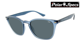 Polar Specs® Polariserende Zonnebril Calabria PS9059 – Transparent Mat Blue – Polarized Black – Medium