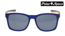 Polar Specs® Polariserende Zonnebril Wayfarer Sport PS9016 – Mat Blauw/Oranje – Polariserend Zwart – Medium/Large