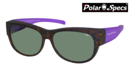 Polar Specs® Overzet Zonnebril PS5097 – Mat Havana/Purple – Polarized Green – Medium – Women