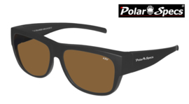 Polar Specs® Overzet Zonnebril PS5096 – Mat Black – Polarized Brown – Large – Unisex