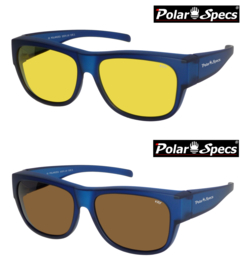 Polar Specs® Overzetbril PS5096 – Mat Navy Blue Satin – Polarized – Large – Unisex