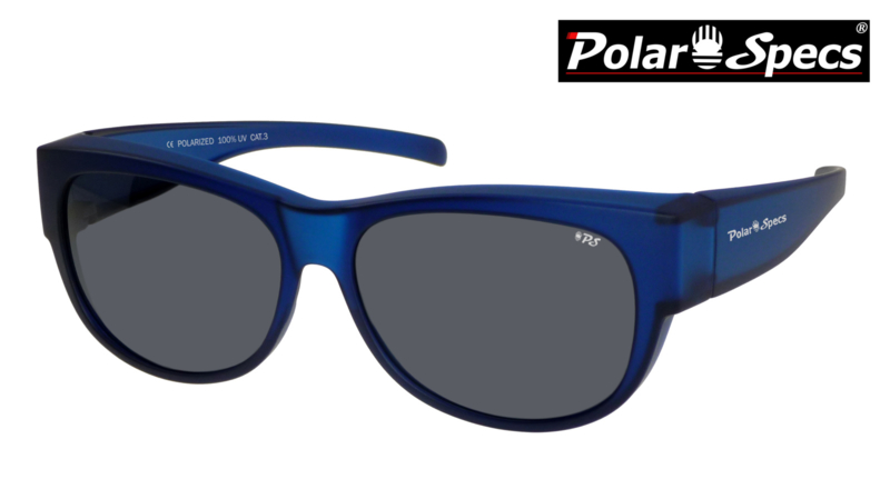 Polar Specs® Overzet Zonnebril PS5097 – Mat Navy Blue Satin  – Polarized Black – Medium – Unisex