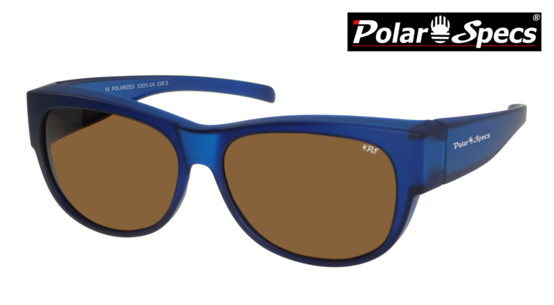 Polar Specs® Overzet Zonnebril PS5097 – Mat Navy Blue Satin  – Polarized Brown – Medium – Unisex