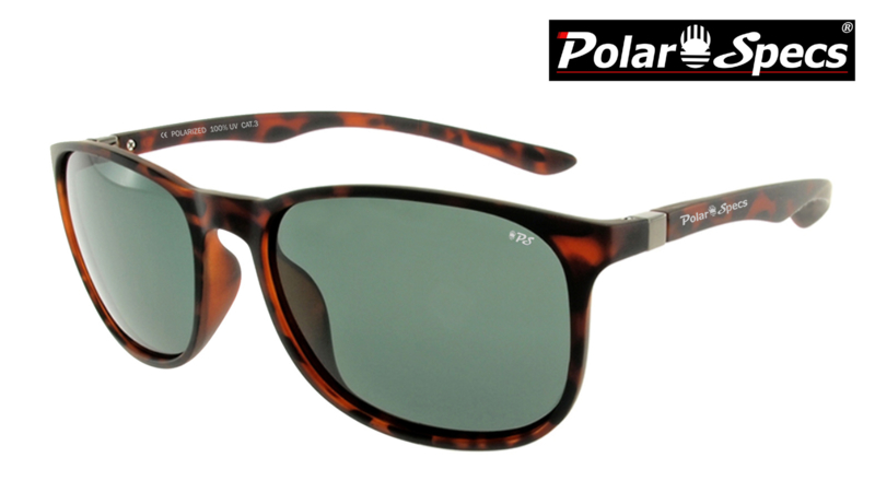 Polar Specs® Polariserende Zonnebril Continental PS9091 – Mat Tortoise Brown – Polarized Green – Small/Medium