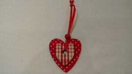 Rood houten hartjes hanger