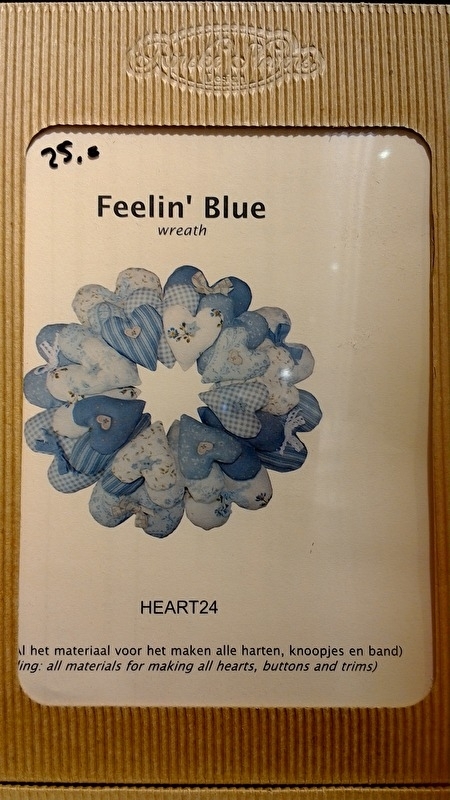 Blauwe hartjeskrans compleet pakket