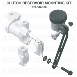 Brembo Reservoir mounting kit RCS19 rempomp Wit transparant