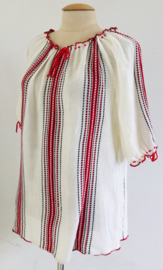 Vintage 70 ties boho Gebreide red/ white top