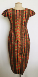 Vintage 50 ties bruine grapic dress (40)