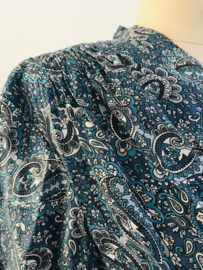 Vintage 70 ties blauwe paisley jurk (44)