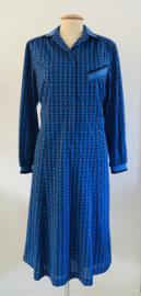 Vintage blauwe 70 ties Graphic  dress (44)