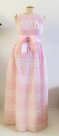 Vintage jaren 60 roze kanten jurk (34)