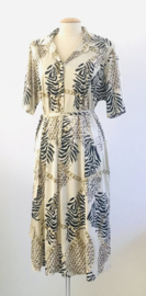 Vintage 70 ties jurk met dieren/ kettingen print (46)