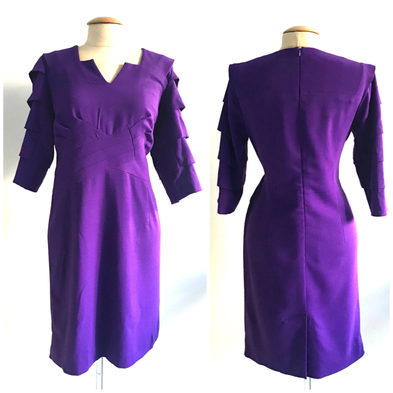 Vintage 70 ties purple dress