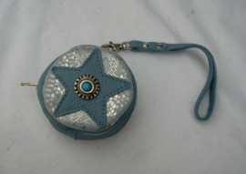 Rond doosje blauw met snake