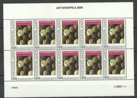 Persoonlijk Postzegelvel Antwerpenfila 2009 Postfris