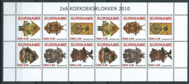 Suriname Republiek 1698/1703V Koekoeksklokken 2010 Postfris (Compleet Vel)