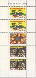 Suriname Republiek 1401/1402VBP Kinder en Kerst zegel 2006 Postfris (Compleet vel)