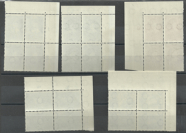 Nvph 300/304 Kinderzegels 1937 in hoekblokken Postfris