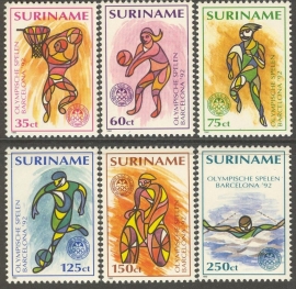Suriname Republiek  730/735 Olympische Spelen 1992 Postfris