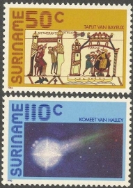 Suriname Republiek 494/495 Komeet Halley 1986 Postfris