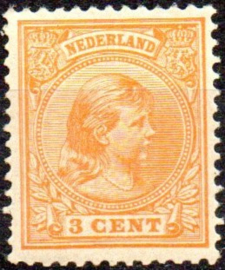 Nvph  34 3 ct Koningin Wilhelmina Bontkraag  Postfris (1)