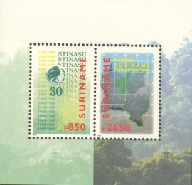 Suriname Republiek 1037 Blok 30 Jaar Stichting Natuurreservaten 1999 Postfris