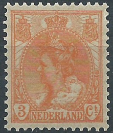 Nvph  56 3 ct Koningin Wilhelmina Bontkraag  Postfris (1)
