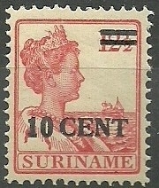 Suriname 112 10ct op 12½ct Hulpuitgifte Postfris (koopje)