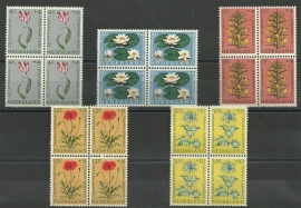 Nvph 738/742 Zomerzegels 1960 in Blokken Postfris