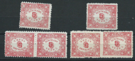 Suriname  58+a/59+a 1909 Hulpuitgifte Ongebruikt (1)