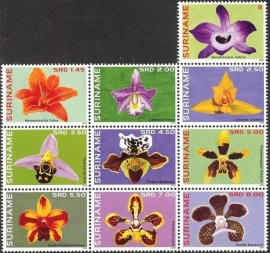 Suriname Republiek  2023/2032 Orchideeën 2014 Postfris