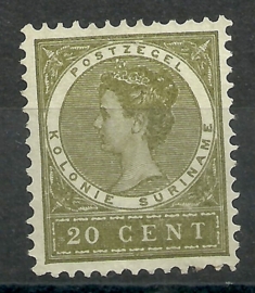 Suriname  51 20 ct Koningin Wilhelmina Ongebruikt