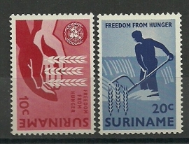 Suriname 394/395 Anti Hongeractie VN Postfris